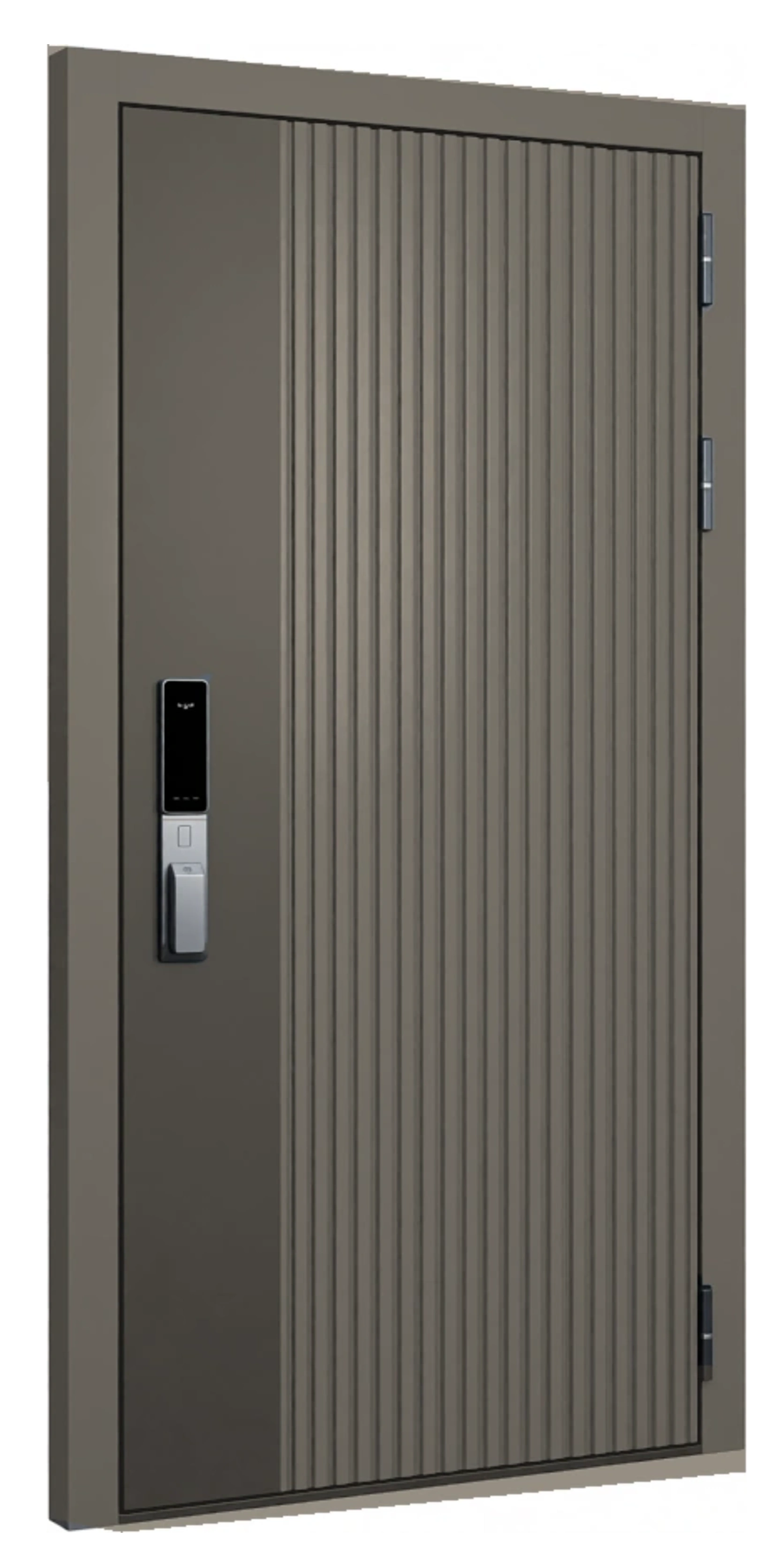 Стальная дверь «Нейро» с умным замком кварцевый серый